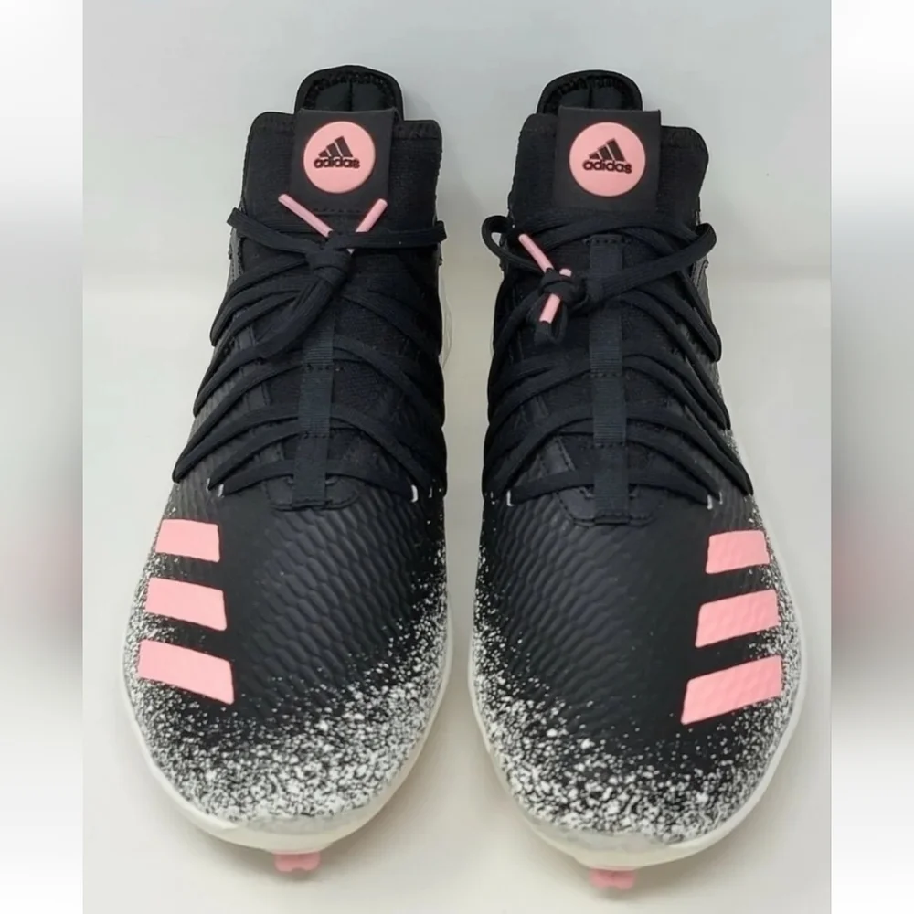 Adidas Adizero Grail Stick Baseball Cleats Black White Pink Mens Sz 13.5 New